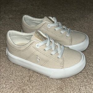 Polo by Ralph Lauren Tan and White Low-Top Sneakers